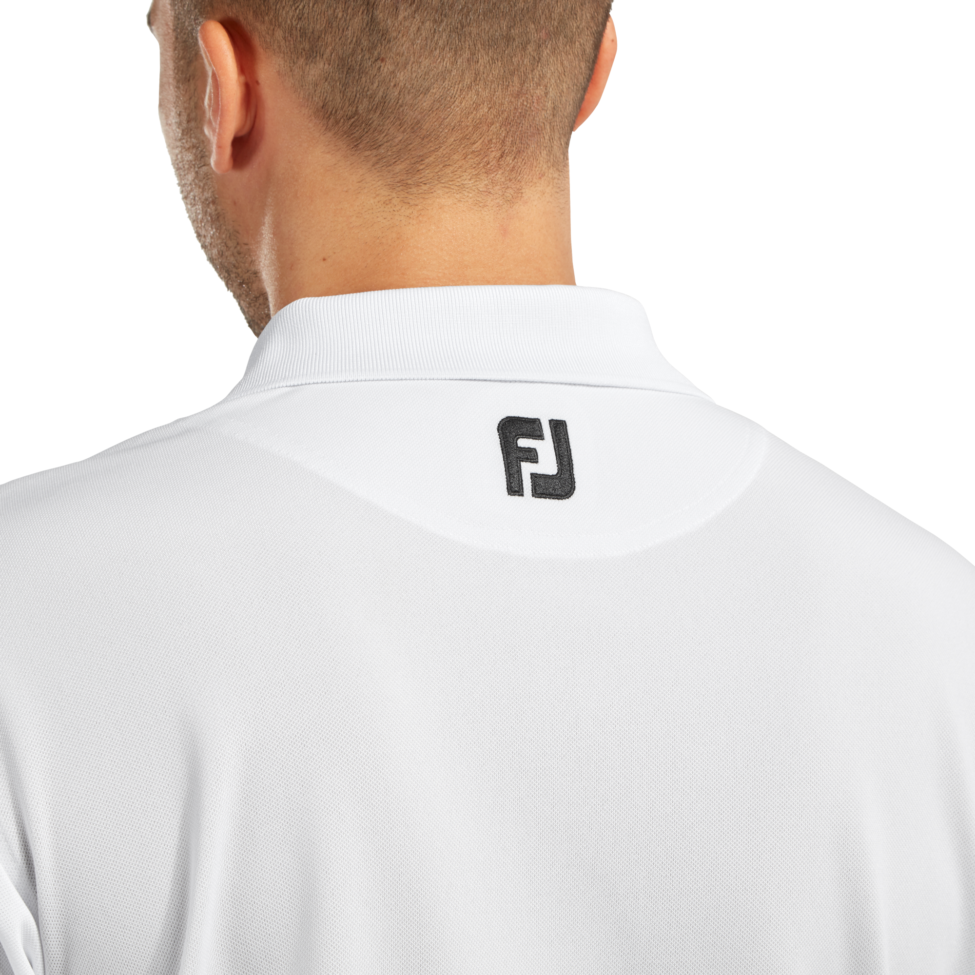 Stretch Pique Solid Rib Knit Collar