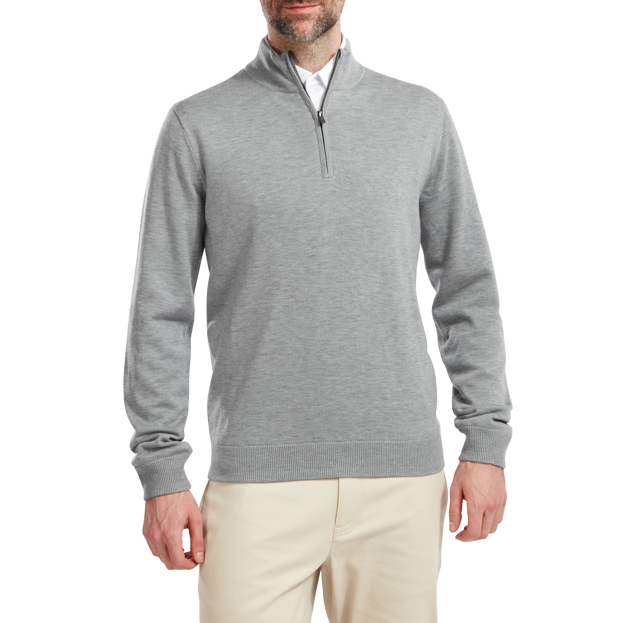 Wool Blend 1/2 Zip Lined Pullover