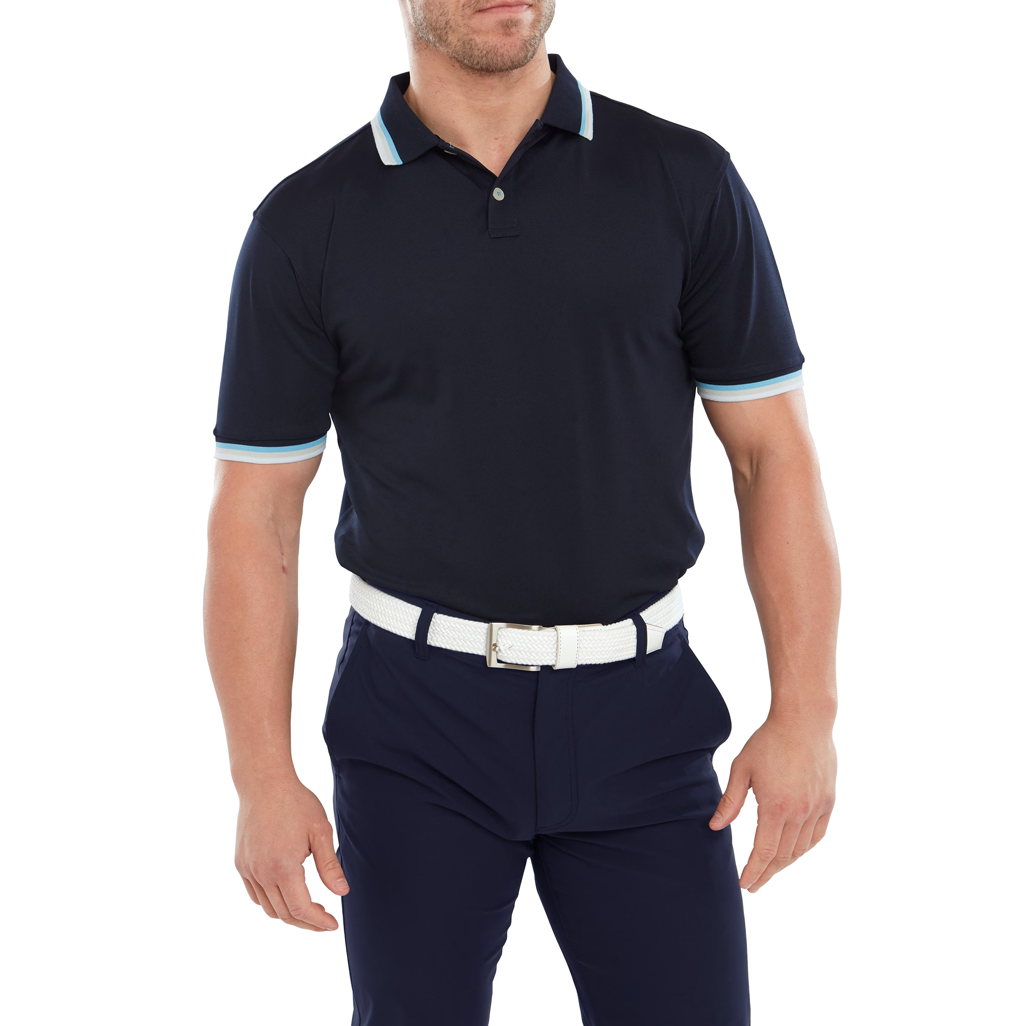 Solid Polo with Trim Pique