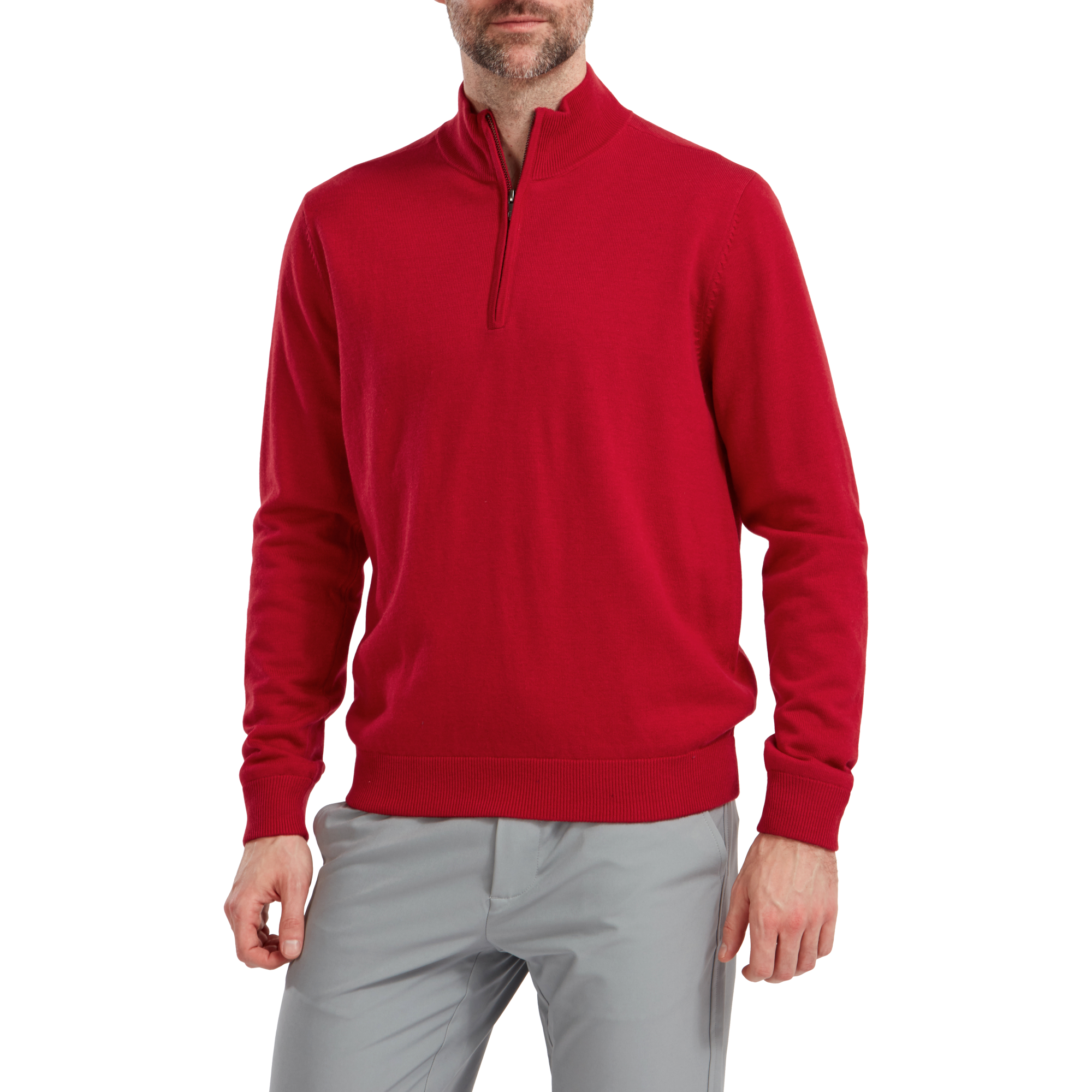 Wool Blend 1/2 Zip Lined Pullover